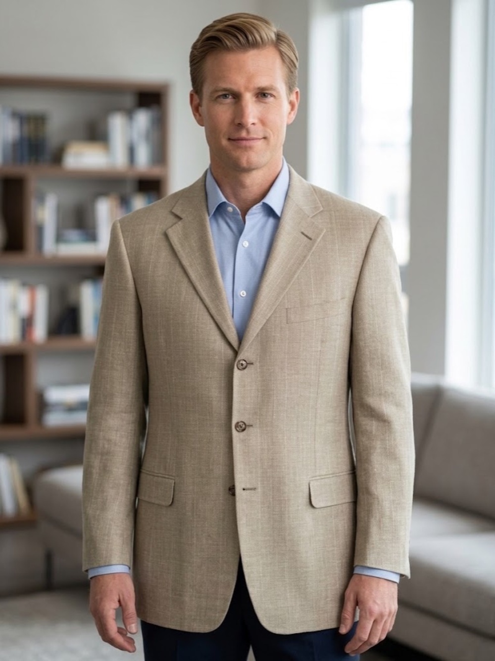 Ermenegildo Zegna Silk Linen Wool Blazer Jacket IT 56 /US 46 Made